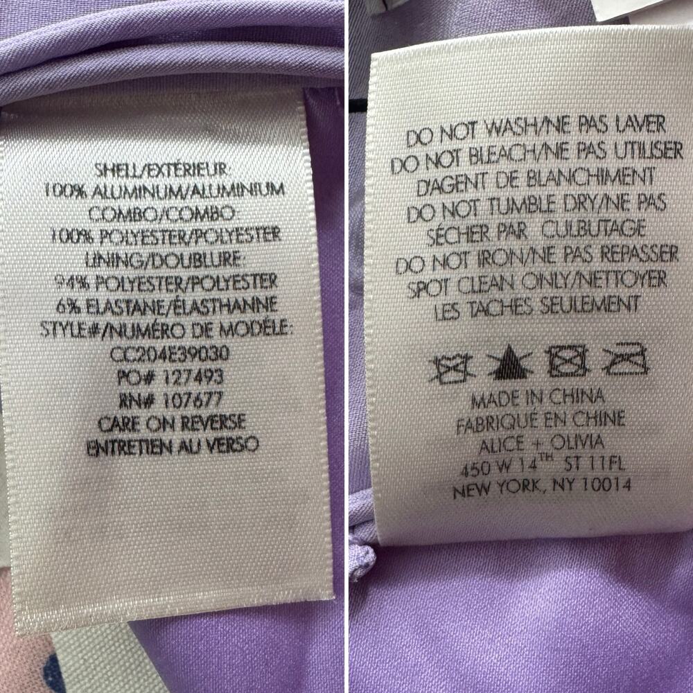 Alice and Olivia Frenchie Chainmail Halter Top metallic lavender purple size XS - Picture 12 of 15